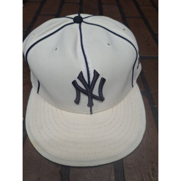 New Era Other - Vintage New York Yankees Hat Cap New Era 59FIFTY White MLB Fitted Sz 7 3/4